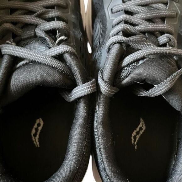 Saucony Black and White Athletic Shoes with Cushioned Midsole - Picture 5 of 7